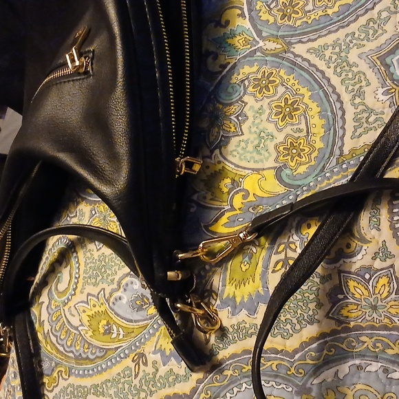 INC Koleene Cognac Hobo Bag Purse Handbag Black - Picture 9 of 9